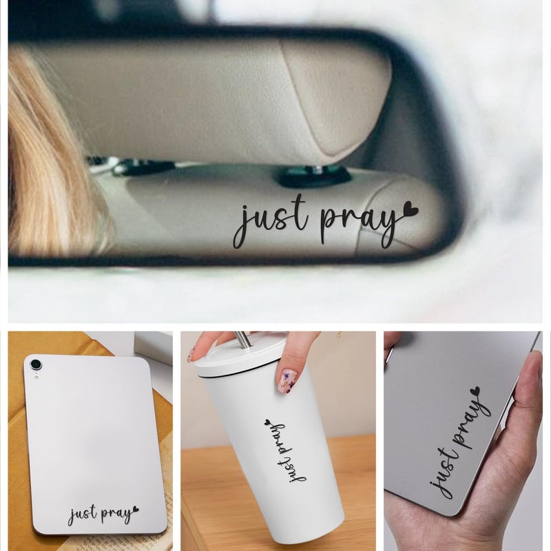 Hangwoous 3X Just Pray Jesus Stickers for Cars - Vinyl Christian Sticker for Rearview Mirror, Laptop, Water Bottle - Christian, Jesus Car Decal - Religious Car Stickers and Decals - Resist Sticker for Cars - Image 3